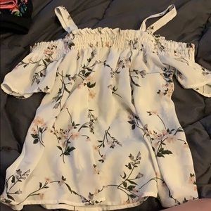 Fancy off the shoulder blouse.